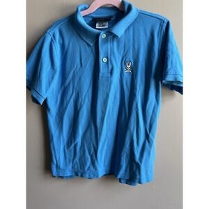 Psycho Bunny Blue Short Sleeve Polo Shirt Boys Size Medium